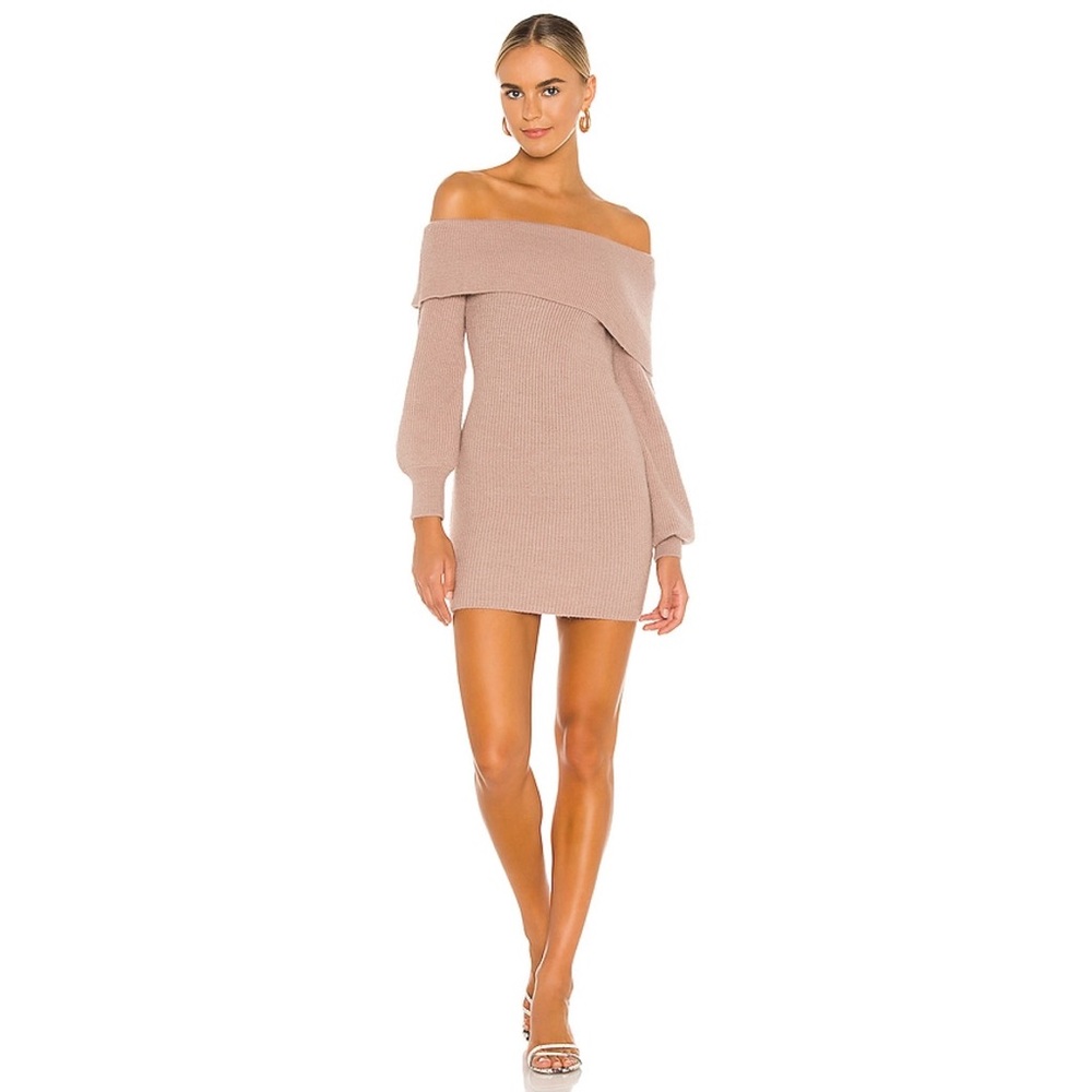Lovers and Friends Mini Off Shoulder Knit Dress  - Size Small